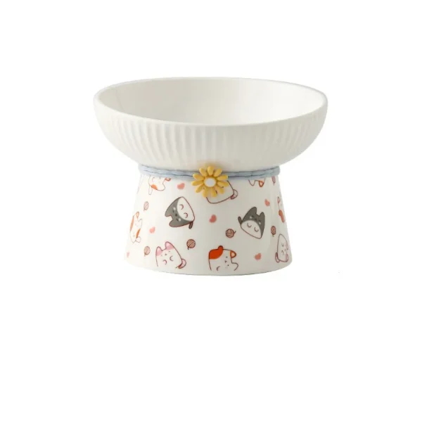 S04bae009be6c40bd9e65ab8e13448146h.webp Anti Knock Ceramic Cat Bowl Creative Cute Dog Food Feeding Basin Large Capacity Slanted Mouth Pet High Foot Bowl Water Container