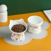 S09f2f742d68c40d9b48b9b5282a7278cD.webp Ceramic Cartoon Shaped Bowls for Pet, High Legged, Cervical Vertebra Protection, Drinking Food Bowl, Cat Bowl Supplies, 1Pc