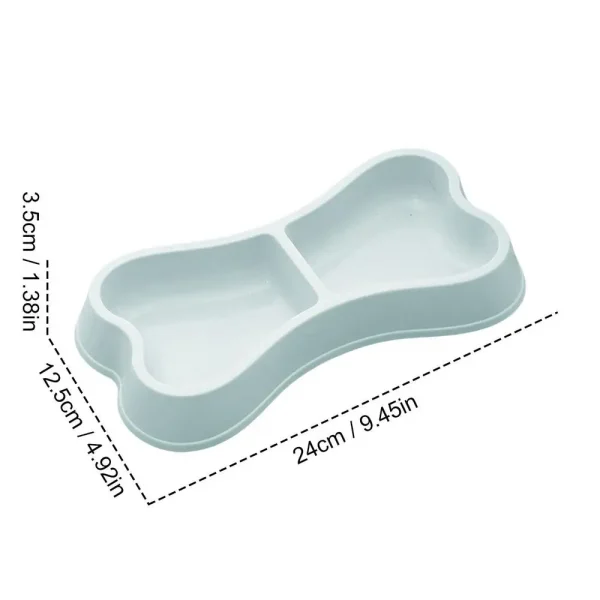 Pet Bowl Bone-Shaped Pet Bowls 2 in 1 Food & Water Dish with Non-Slip Base Cat Feeding Set for Small Spaces Pet Feeding