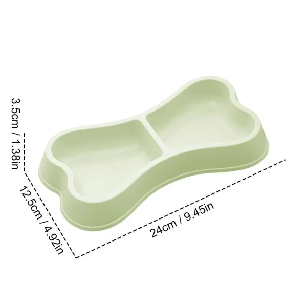 Pet Bowl Bone-Shaped Pet Bowls 2 in 1 Food & Water Dish with Non-Slip Base Cat Feeding Set for Small Spaces Pet Feeding