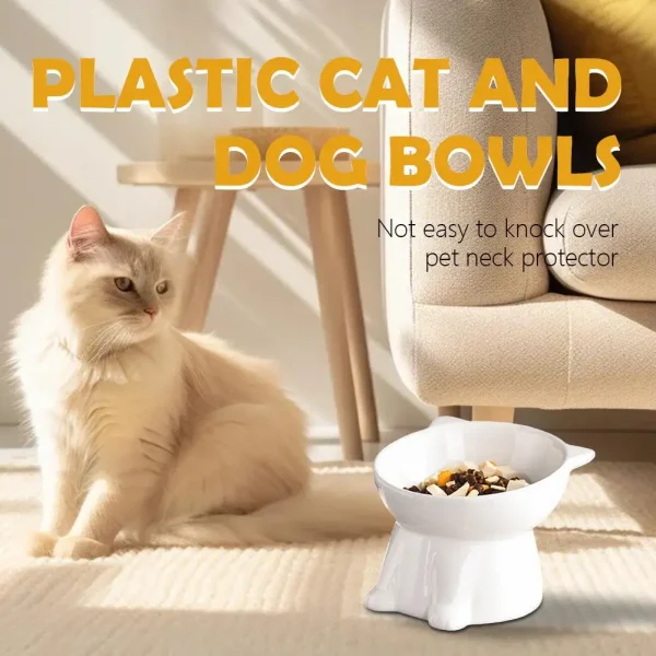 Cat Bowl Pet Accessories Ceramic Diagonal High Feet Cute Protection Cervical Spine Dog Bowl Drink Water Bowl Pet Supplies