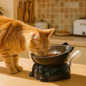 Cute Large Diameter Elevated Cat Bowl Anti-spill Anti-leakage High Foot Bowl Anti-choke Anti-knock Water Bowl Outdoor Use