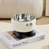 Elevated Pet Dog Cat Bowls Cute Cartoon Eye Big Foot Design Stainless Steel Food Water Bowls for Puppy Kittens Small Pets