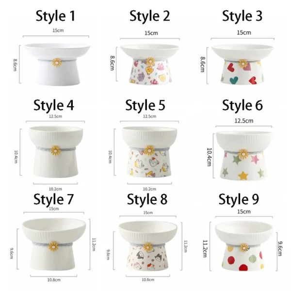 S3b91ebf2ff9e4428b228d25fdca70db8L.webp Anti Knock Ceramic Cat Bowl Creative Cute Dog Food Feeding Basin Large Capacity Slanted Mouth Pet High Foot Bowl Water Container