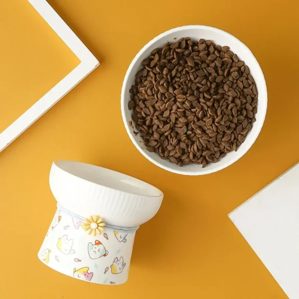 S417405a0df634ec8a64d4338d580e8aaX.webp Anti Knock Ceramic Cat Bowl Creative Cute Dog Food Feeding Basin Large Capacity Slanted Mouth Pet High Foot Bowl Water Container