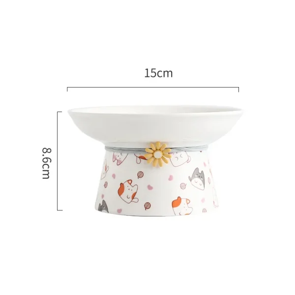 S4b45c3e4f2a14b80be5f30ea18a8be70s.webp Ceramic Cartoon Shaped Bowls for Pet, High Legged, Cervical Vertebra Protection, Drinking Food Bowl, Cat Bowl Supplies, 1Pc