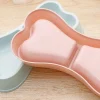 Pet Bowl Bone-Shaped Pet Bowls 2 in 1 Food & Water Dish with Non-Slip Base Cat Feeding Set for Small Spaces Pet Feeding