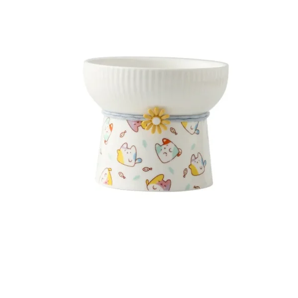 S5e27168824324f0bb52bd503775d4ba8S.webp Anti Knock Ceramic Cat Bowl Creative Cute Dog Food Feeding Basin Large Capacity Slanted Mouth Pet High Foot Bowl Water Container