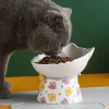S6083c0a56690433ea66eaa9a59230af5W.webp Ceramic Cartoon Shaped Bowls for Pet, High Legged, Cervical Vertebra Protection, Drinking Food Bowl, Cat Bowl Supplies, 1Pc