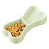 Pet Bowl Bone-Shaped Pet Bowls 2 in 1 Food & Water Dish with Non-Slip Base Cat Feeding Set for Small Spaces Pet Feeding