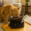 Cute Large Diameter Elevated Cat Bowl Anti-spill Anti-leakage High Foot Bowl Anti-choke Anti-knock Water Bowl Outdoor Use