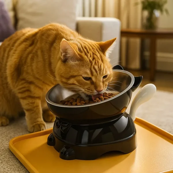 Cute Large Diameter Elevated Cat Bowl Anti-spill Anti-leakage High Foot Bowl Anti-choke Anti-knock Water Bowl Outdoor Use