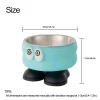 Elevated Pet Dog Cat Bowls Cute Cartoon Eye Big Foot Design Stainless Steel Food Water Bowls for Puppy Kittens Small Pets