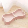 Pet Bowl Bone-Shaped Pet Bowls 2 in 1 Food & Water Dish with Non-Slip Base Cat Feeding Set for Small Spaces Pet Feeding