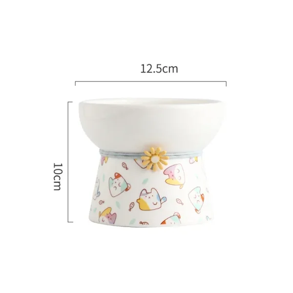 S9ba2f8e3a95441aa98376a0e03d946d9L.webp Ceramic Cartoon Shaped Bowls for Pet, High Legged, Cervical Vertebra Protection, Drinking Food Bowl, Cat Bowl Supplies, 1Pc