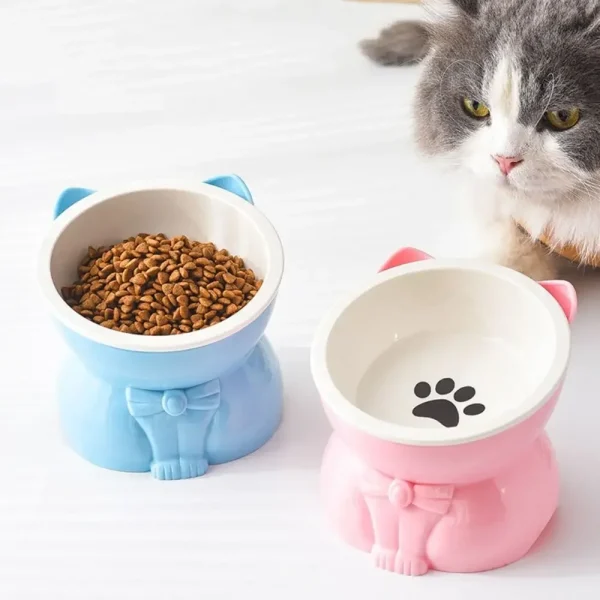 Sa3e01391c19546109681a495962c82ddm.webp Pet Supplies Ceramic Cat Bowl Creative Slanted Mouth Dog Food Feeding Basin Non-slip Cute Pet Drinking Feeder Water Container