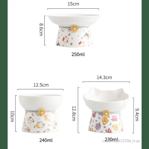 Sb2ddca13d0c9468aad48f8ffad5d8869C.webp Ceramic Cartoon Shaped Bowls for Pet, High Legged, Cervical Vertebra Protection, Drinking Food Bowl, Cat Bowl Supplies, 1Pc