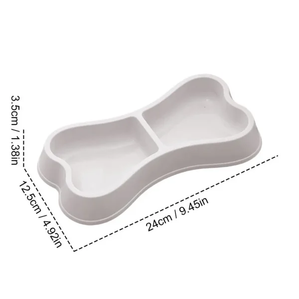 Pet Bowl Bone-Shaped Pet Bowls 2 in 1 Food & Water Dish with Non-Slip Base Cat Feeding Set for Small Spaces Pet Feeding