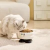 Elevated Pet Dog Cat Bowls Cute Cartoon Eye Big Foot Design Stainless Steel Food Water Bowls for Puppy Kittens Small Pets