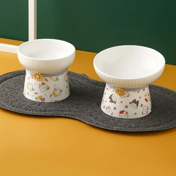 Sca1e532de3564418a36f5cf82dd535f38.webp Anti Knock Ceramic Cat Bowl Creative Cute Dog Food Feeding Basin Large Capacity Slanted Mouth Pet High Foot Bowl Water Container