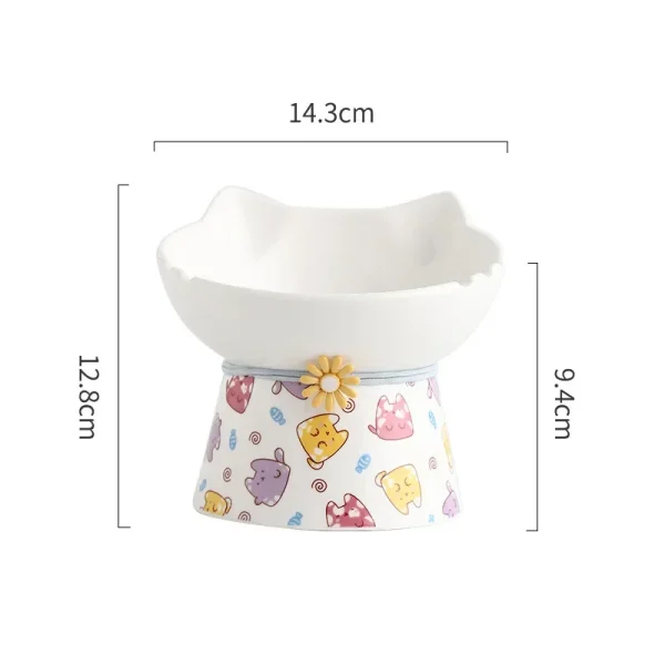 Sd116d343c87b49dd97f08631fcfb5a0af.webp Ceramic Cartoon Shaped Bowls for Pet, High Legged, Cervical Vertebra Protection, Drinking Food Bowl, Cat Bowl Supplies, 1Pc
