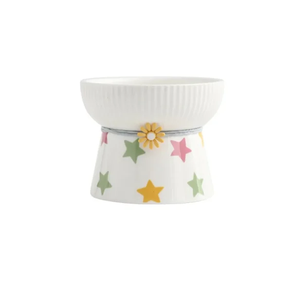Sd57fe924b1d64fefb75c5746ae86743fm.webp Anti Knock Ceramic Cat Bowl Creative Cute Dog Food Feeding Basin Large Capacity Slanted Mouth Pet High Foot Bowl Water Container