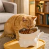 Cute Large Diameter Elevated Cat Bowl Anti-spill Anti-leakage High Foot Bowl Anti-choke Anti-knock Water Bowl Outdoor Use